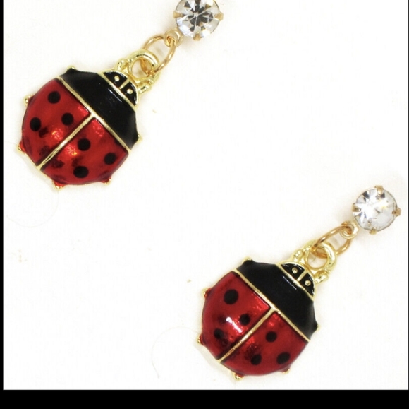 Betsey Johnson Ladybug Earrings - Picture 2 of 2